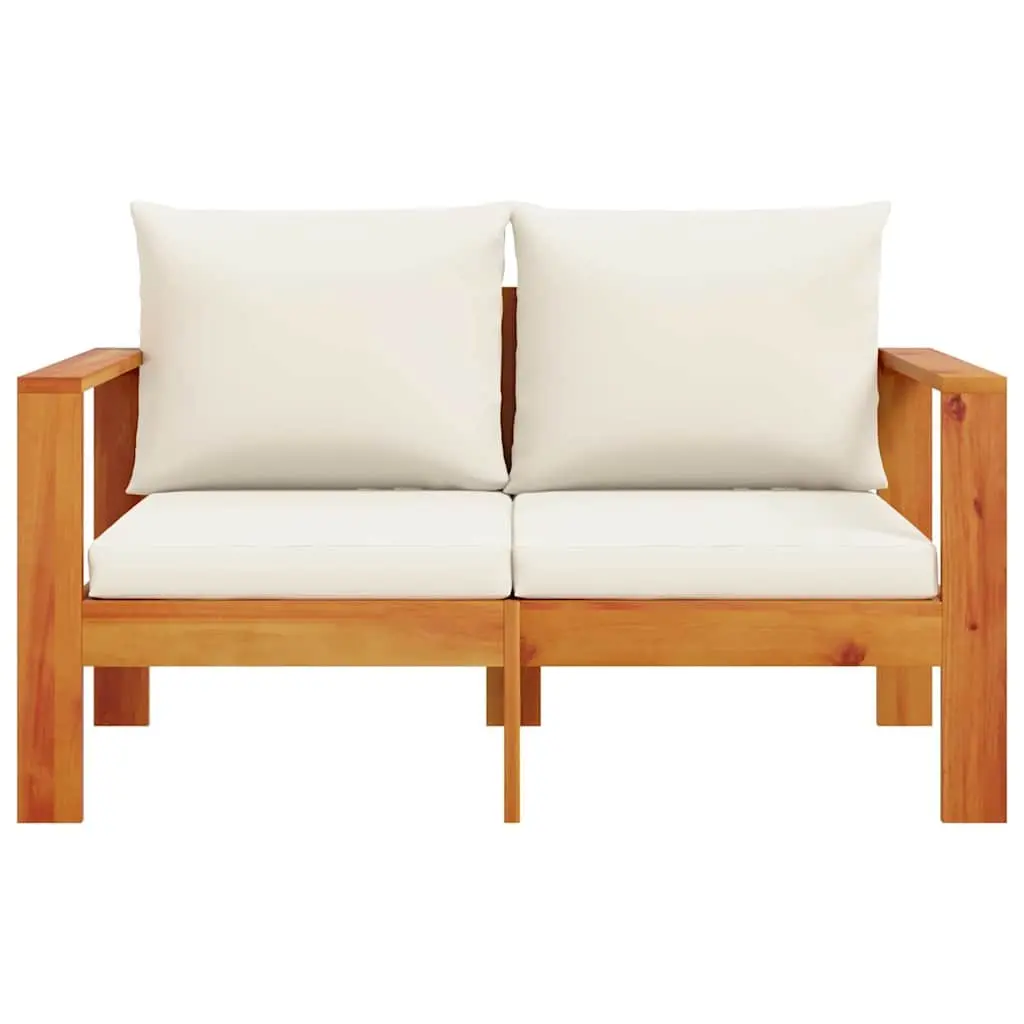 2-Seater Garden Sofa Outdoor Sectional Lounge Seat with Cushions Brown