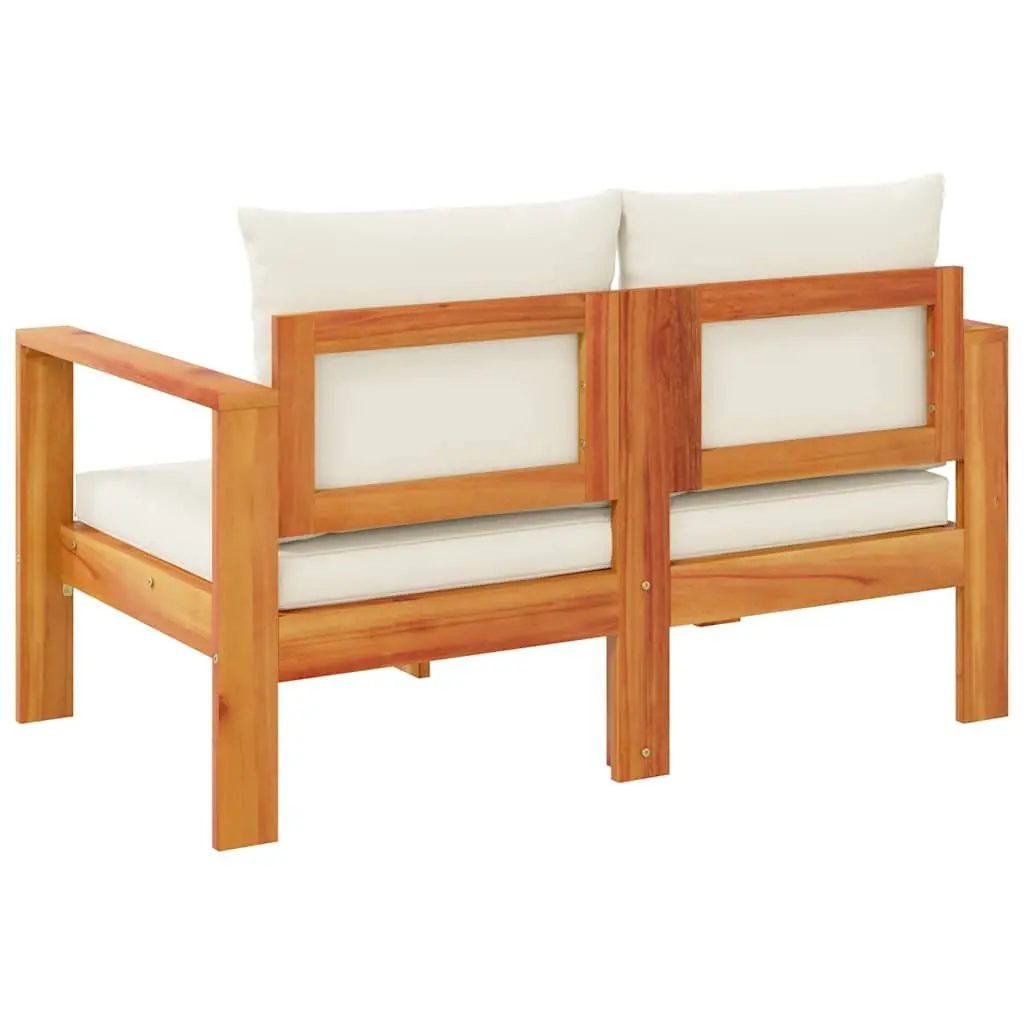 2-Seater Garden Sofa Outdoor Sectional Lounge Seat with Cushions Brown