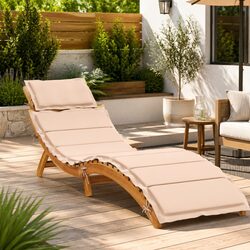 Sun Lounger Outdoor Lounge Chair Garden Patio Poolside Furniture with Cushion
