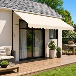 Replacement Awning Valance Fabric Cream Stripe 4m Water UV Resistant Garden