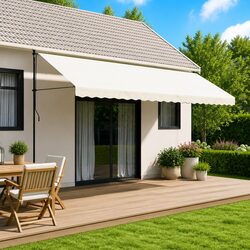 Compact 5m Cream Stripe Awning Valance Fabric