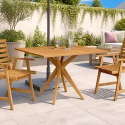 Compact Solid Wood Garden Table - Perfect for Outdoors