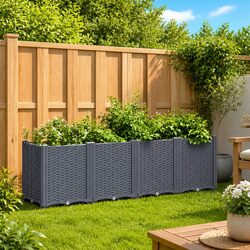 Grey Garden Planter 160x40x53cm