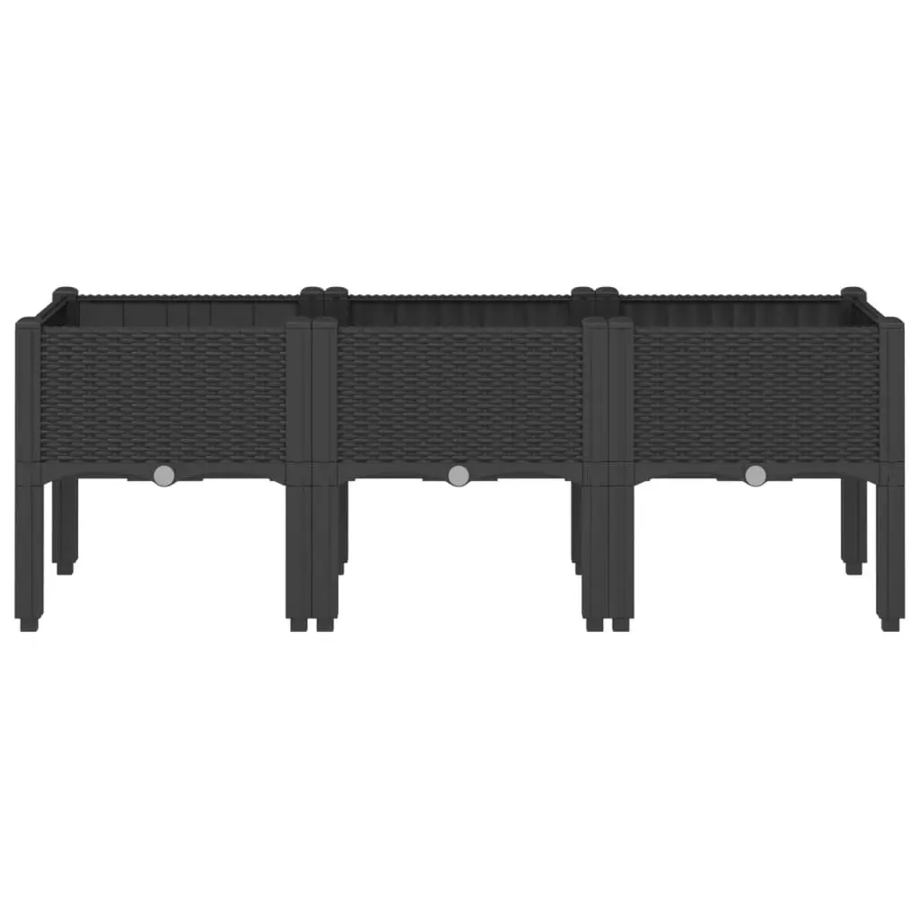Garden Planter with Legs Black 120x40x42cm Outdoor Patio Raised Flower Box