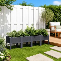 Elevated Garden Planter with Rattan Look