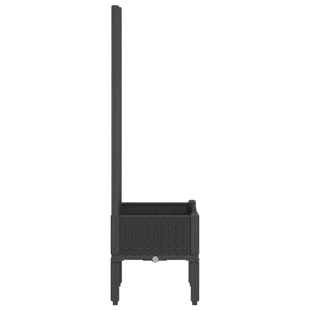 Garden Planter Black 40x40x142cm Integrated Trellis for Climbing Plants Outdoor Support