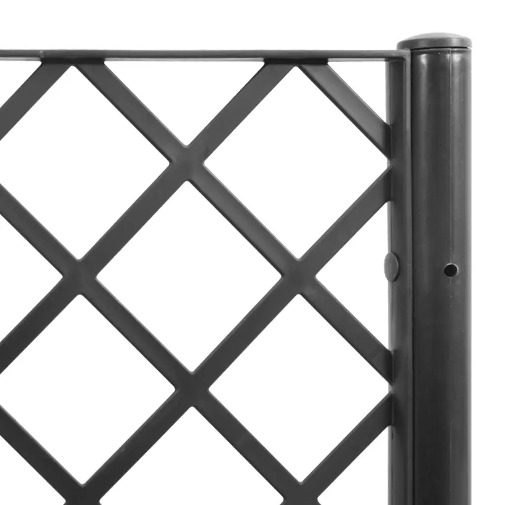 Garden Planter Black 80x40x142cm Integrated Trellis for Climbing Plants