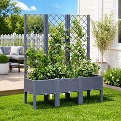 Garden Planter with Trellis for Outdoor Plants