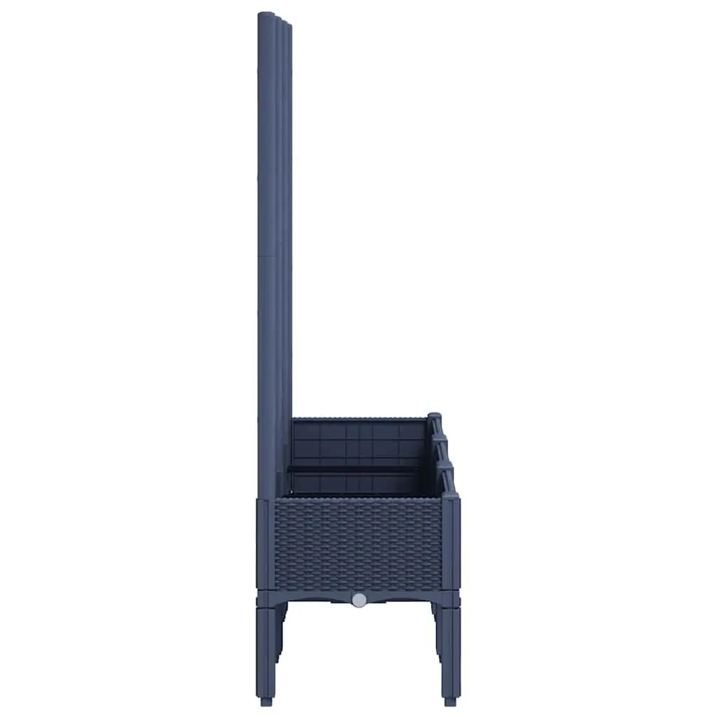 Garden Planter Grey 120 x 40 x 142 cm Integrated Trellis Support for Climbing Plants