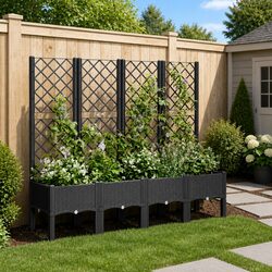 Compact and Effective Garden Planter Box Black 160x40x142cm