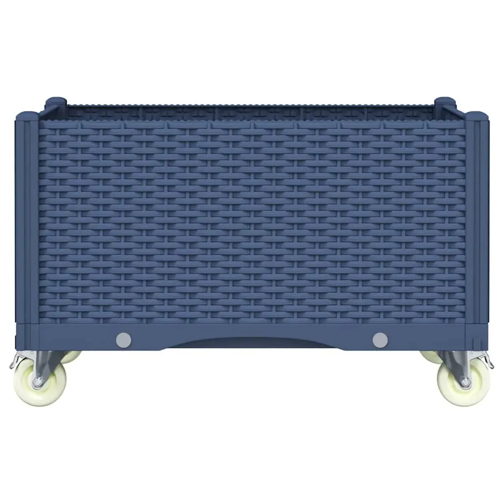 Garden Planter Grey with Wheels and Trellis for Climbing Plants