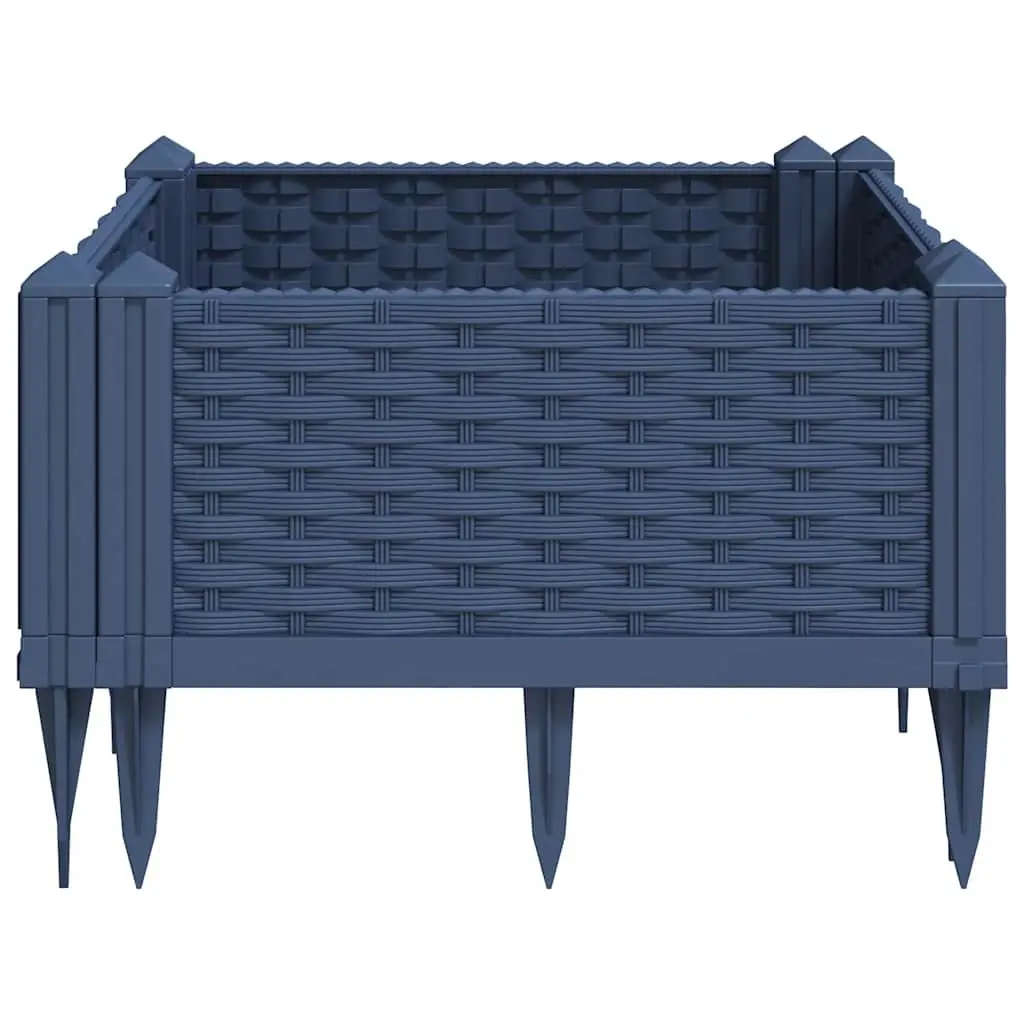 Garden Planter Modular Raised Bed Rattan Look 42.5x42.5x28.5cm Grey