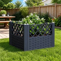 Compact Modular Garden Planter in Stylish Grey