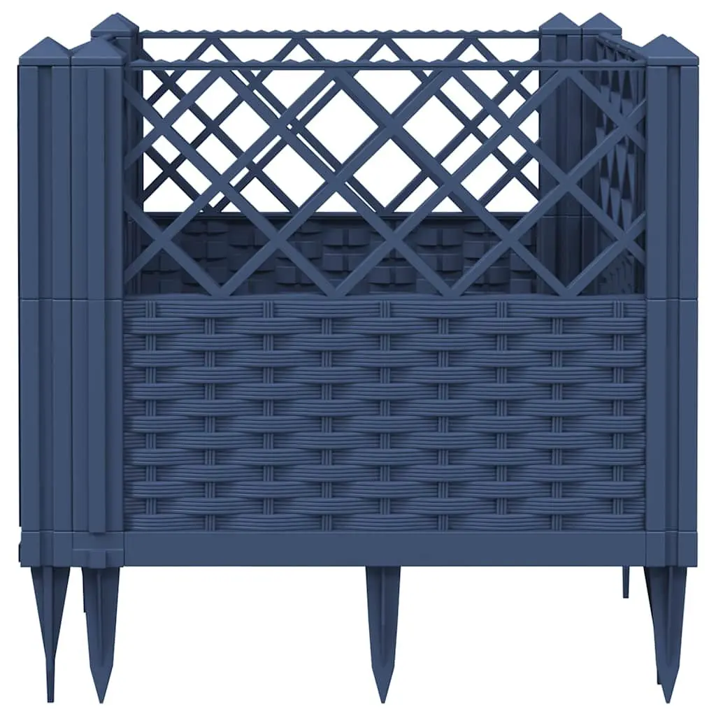 Garden Planter Box Raised Bed Modular Design Polypropylene 43.5cm Grey Outdoor