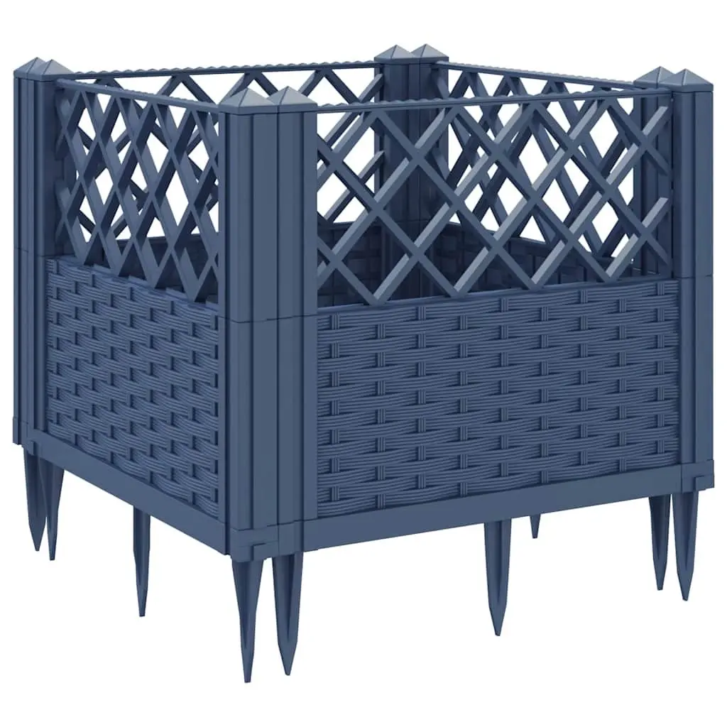 Garden Planter Box Raised Bed Modular Design Polypropylene 43.5cm Grey Outdoor