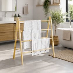 4-Rung Double Towel Ladder in Bamboo