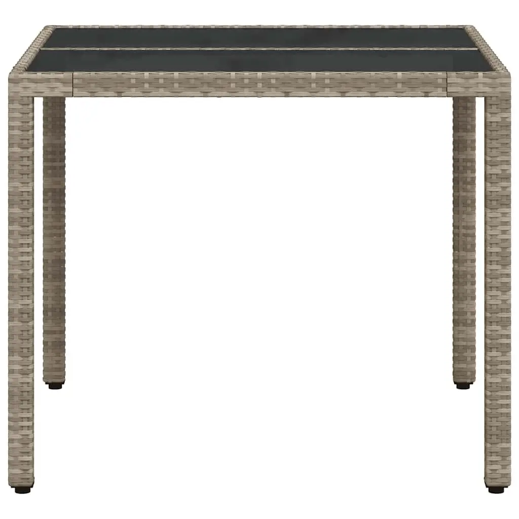 Grey Garden Table with Glass Top for Outdoor Fun