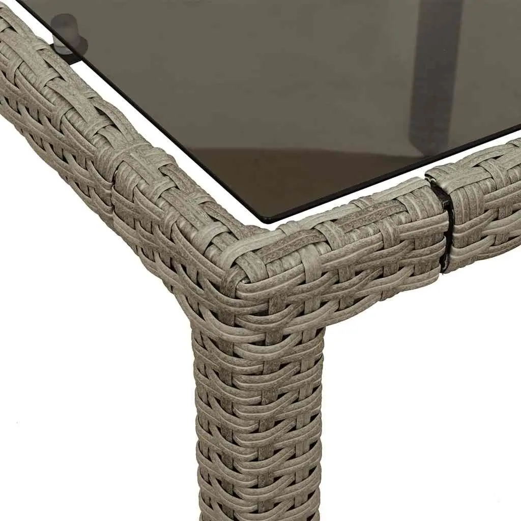 Grey Garden Table with Glass Top for Outdoor Fun