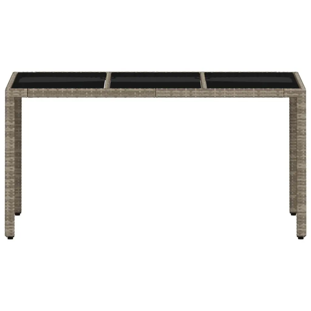 Garden Table Grey Tempered Glass Top Outdoor Patio Dining Furniture
