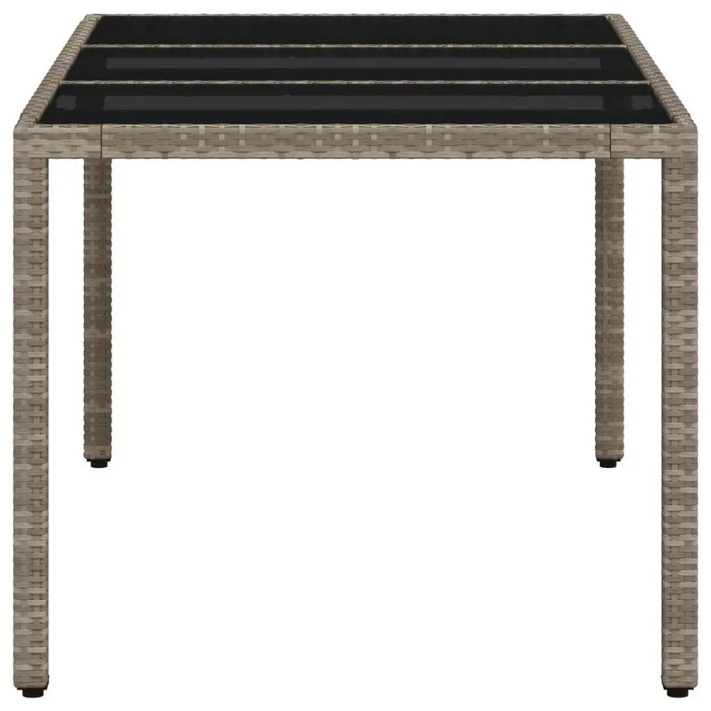 Garden Table Grey Tempered Glass Top Outdoor Patio Dining Furniture