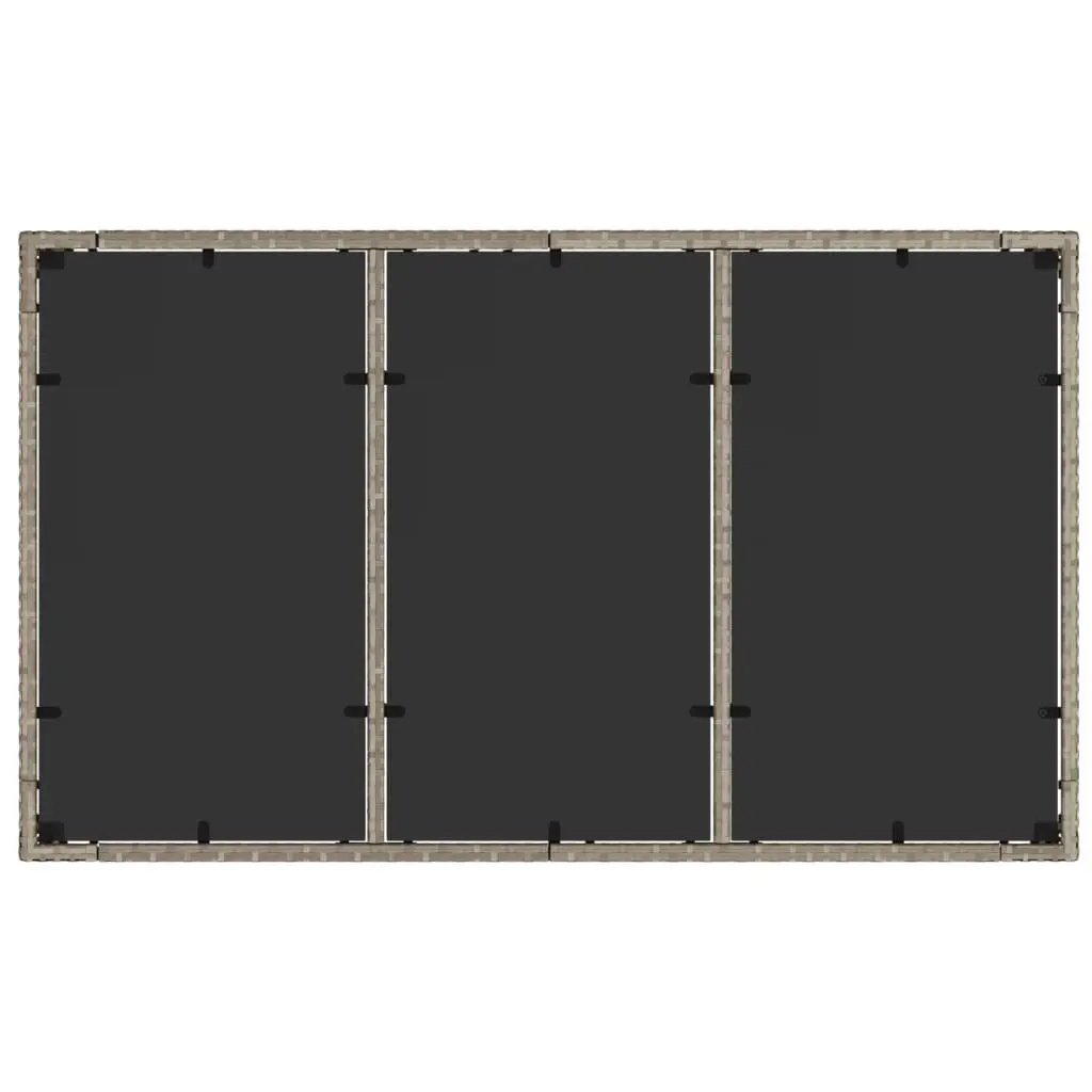 Garden Table Grey Tempered Glass Top Outdoor Patio Dining Furniture