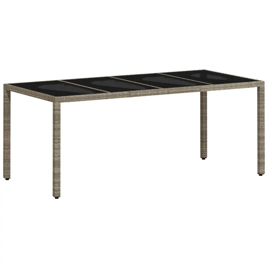 Grey Garden Dining Table with Glass Surface