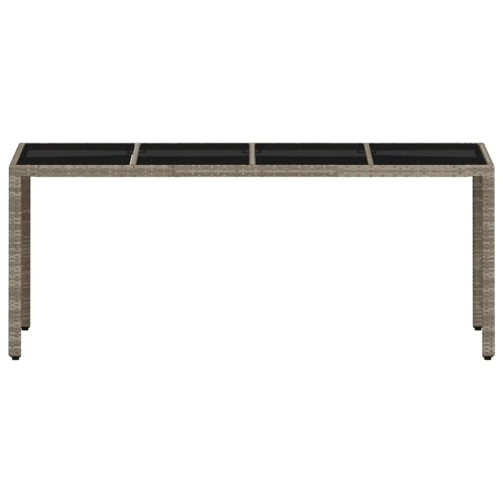 Grey Garden Dining Table with Glass Surface