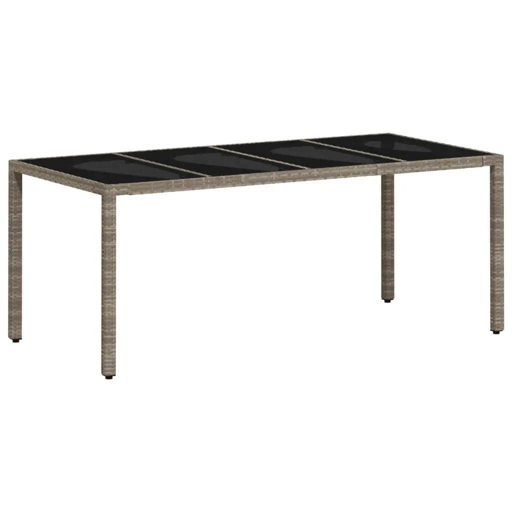 Grey Garden Dining Table with Glass Surface