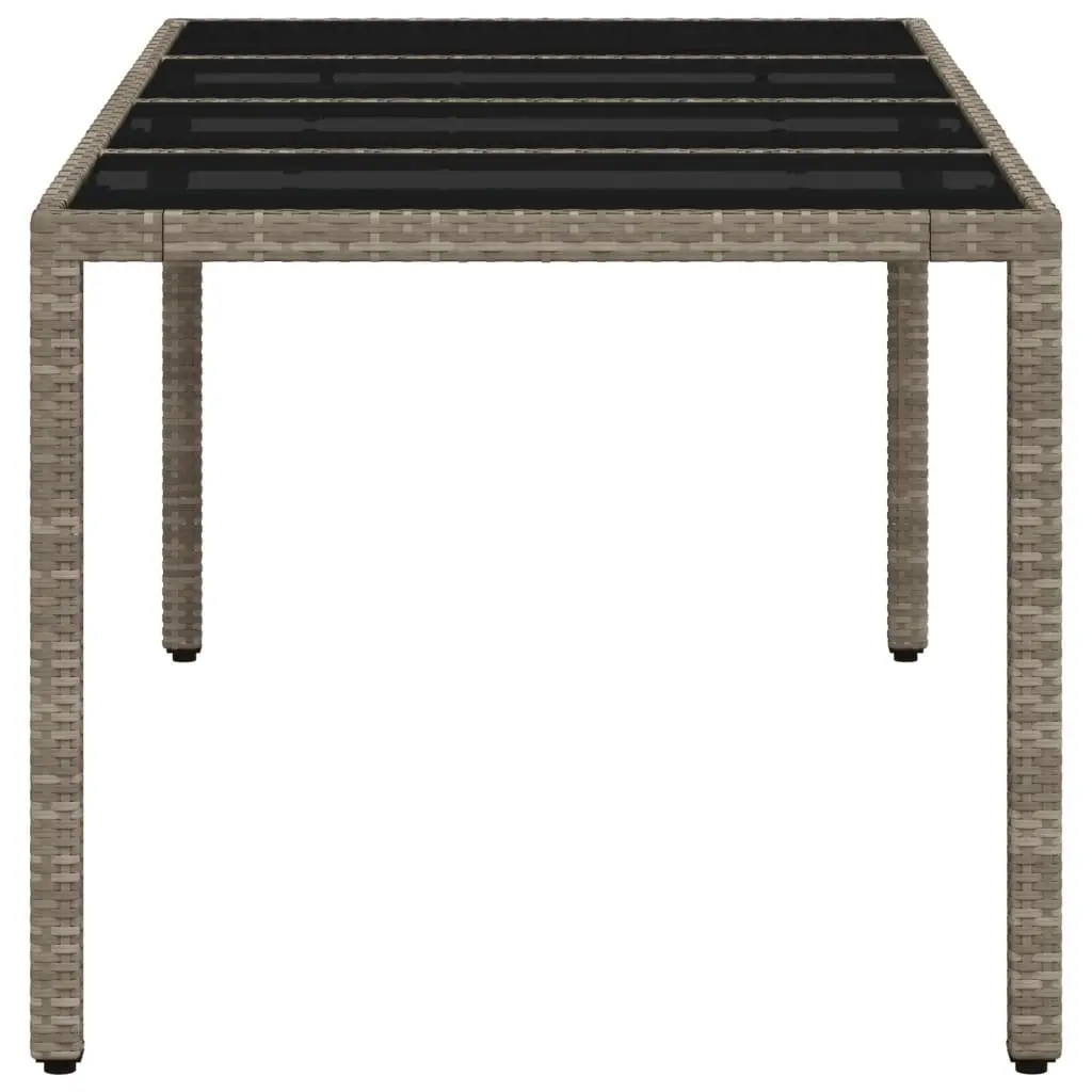 Grey Garden Dining Table with Glass Surface
