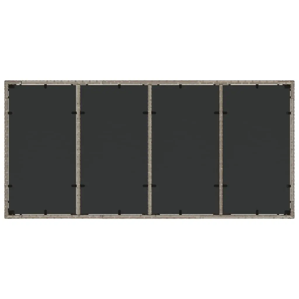 Grey Garden Dining Table with Glass Surface