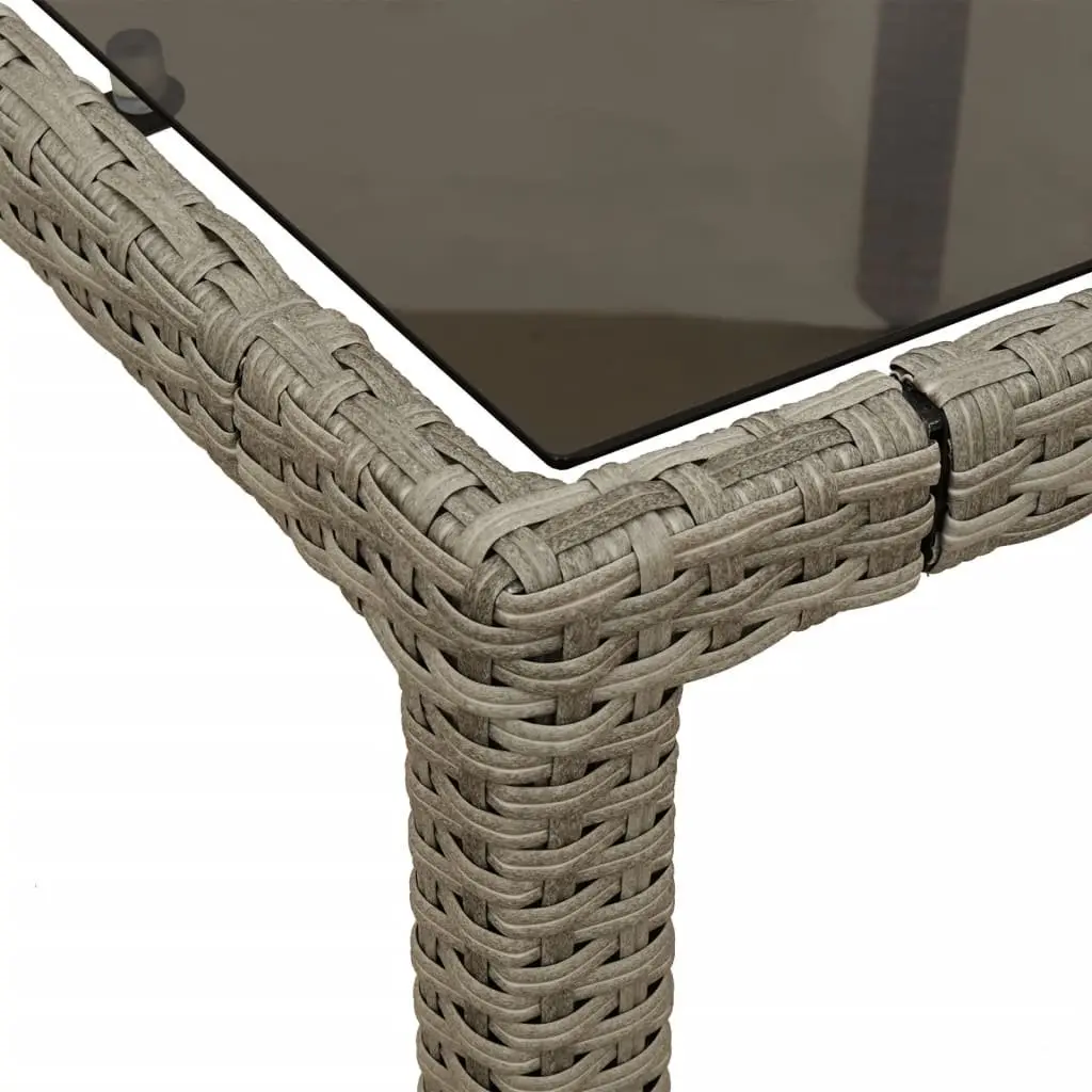 Grey Garden Dining Table with Glass Surface