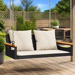 Outdoor Swing Bench with Cushions