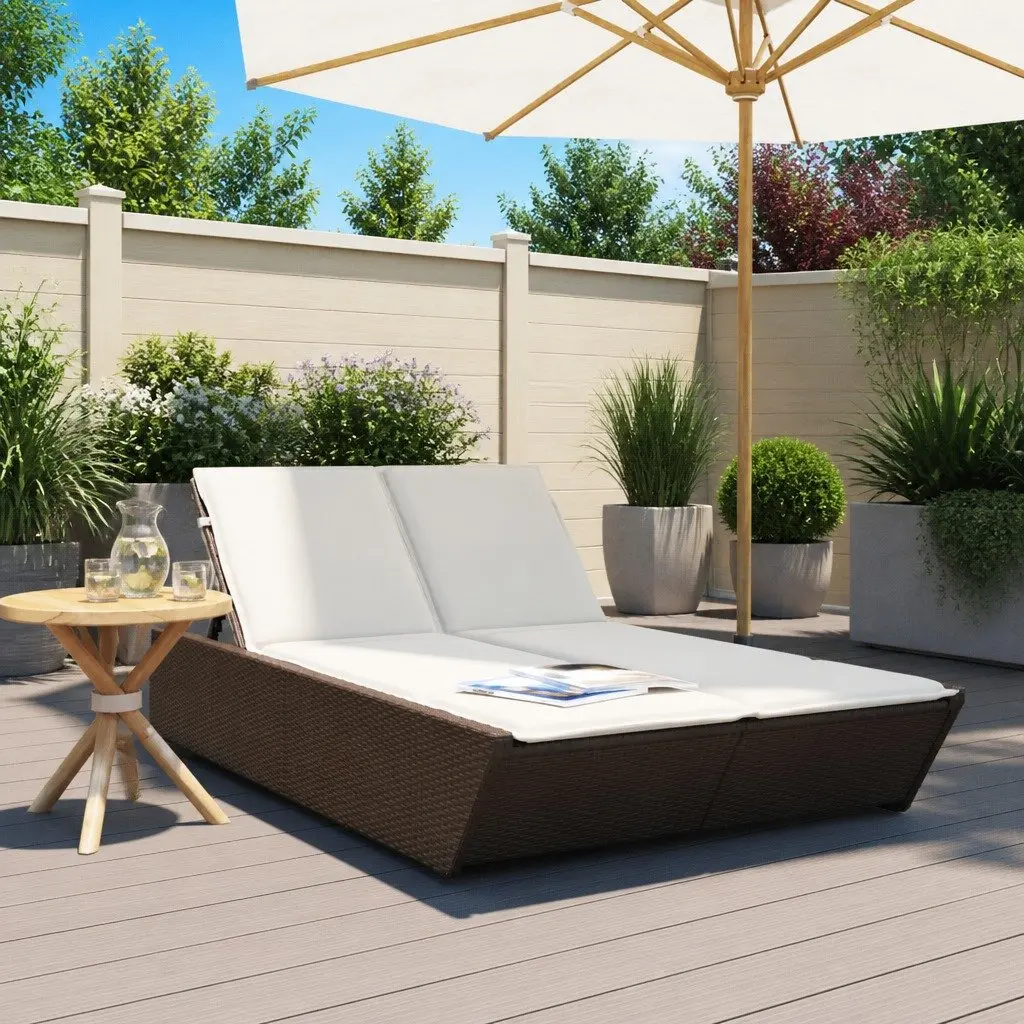 Double Sun Lounger with Adjustable Backrest