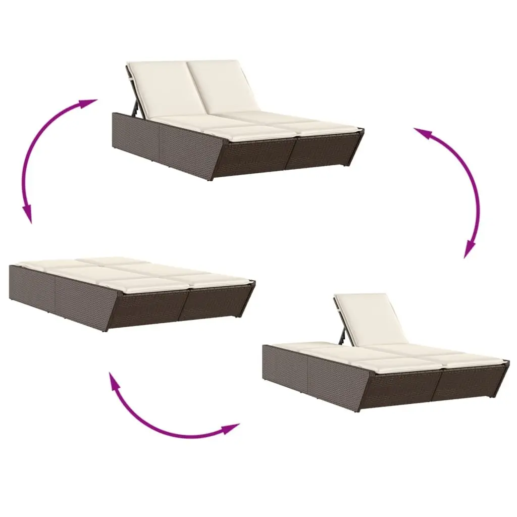 Double Sun Lounger with Adjustable Backrest