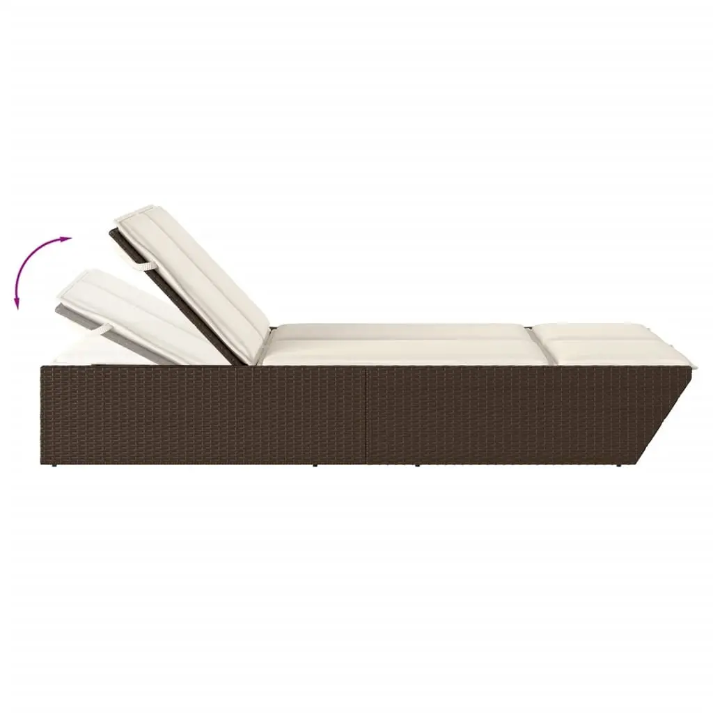 Double Sun Lounger with Adjustable Backrest