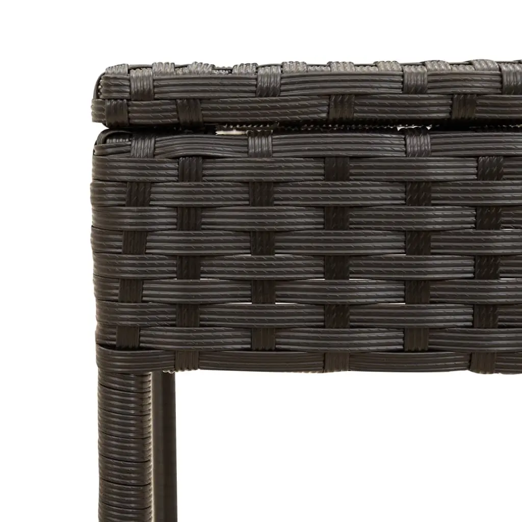 Sun Lounger Black Adjustable Backrest Retractable Canopy Integrated Tea Table