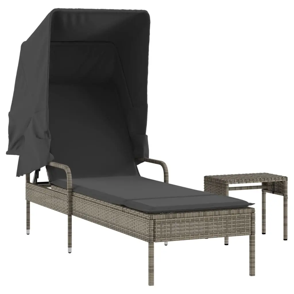 Grey Outdoor Sun Lounger