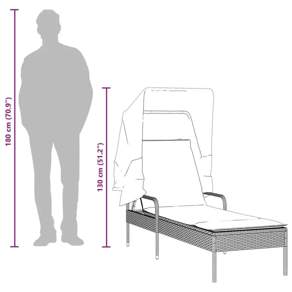 Grey Outdoor Sun Lounger