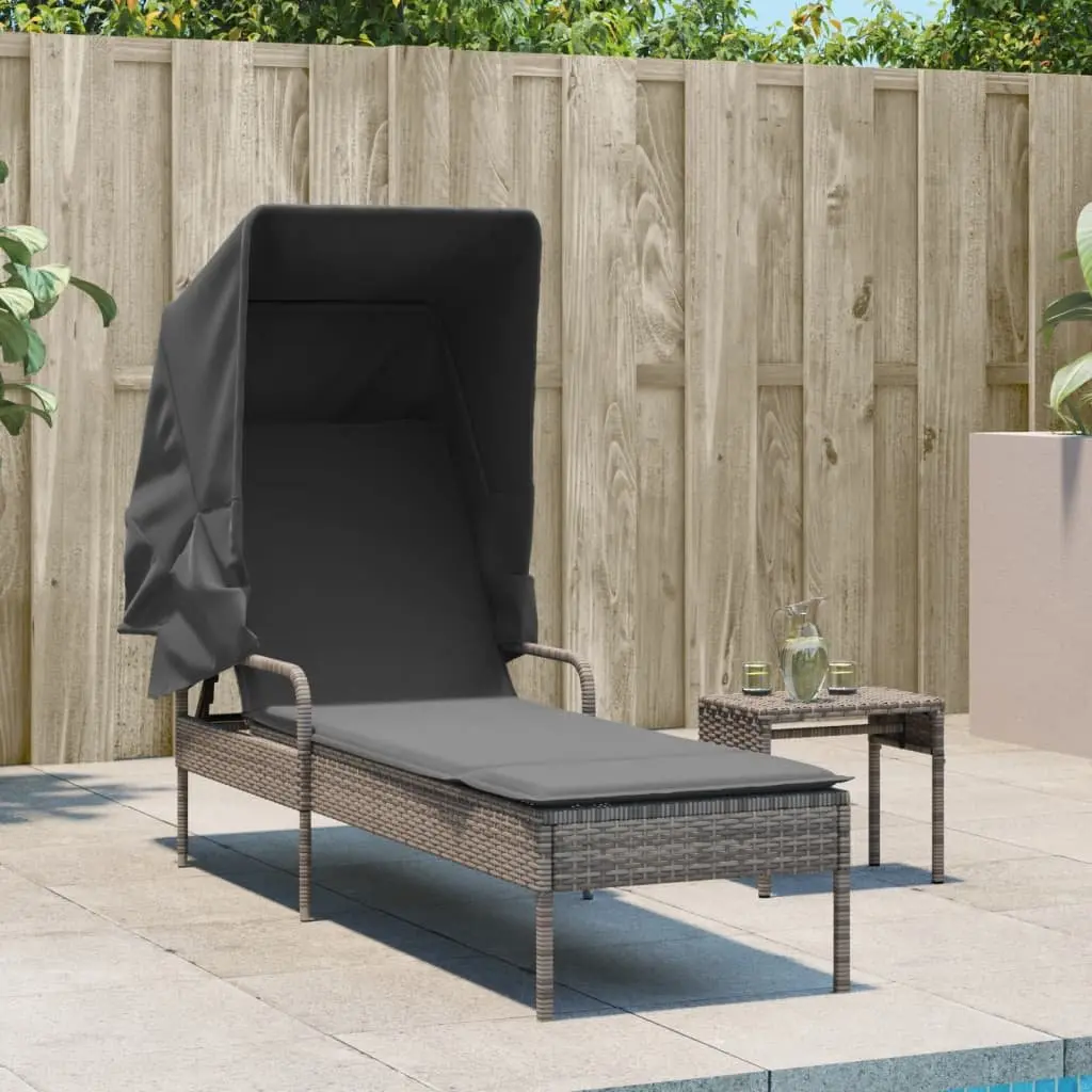 Grey Outdoor Sun Lounger
