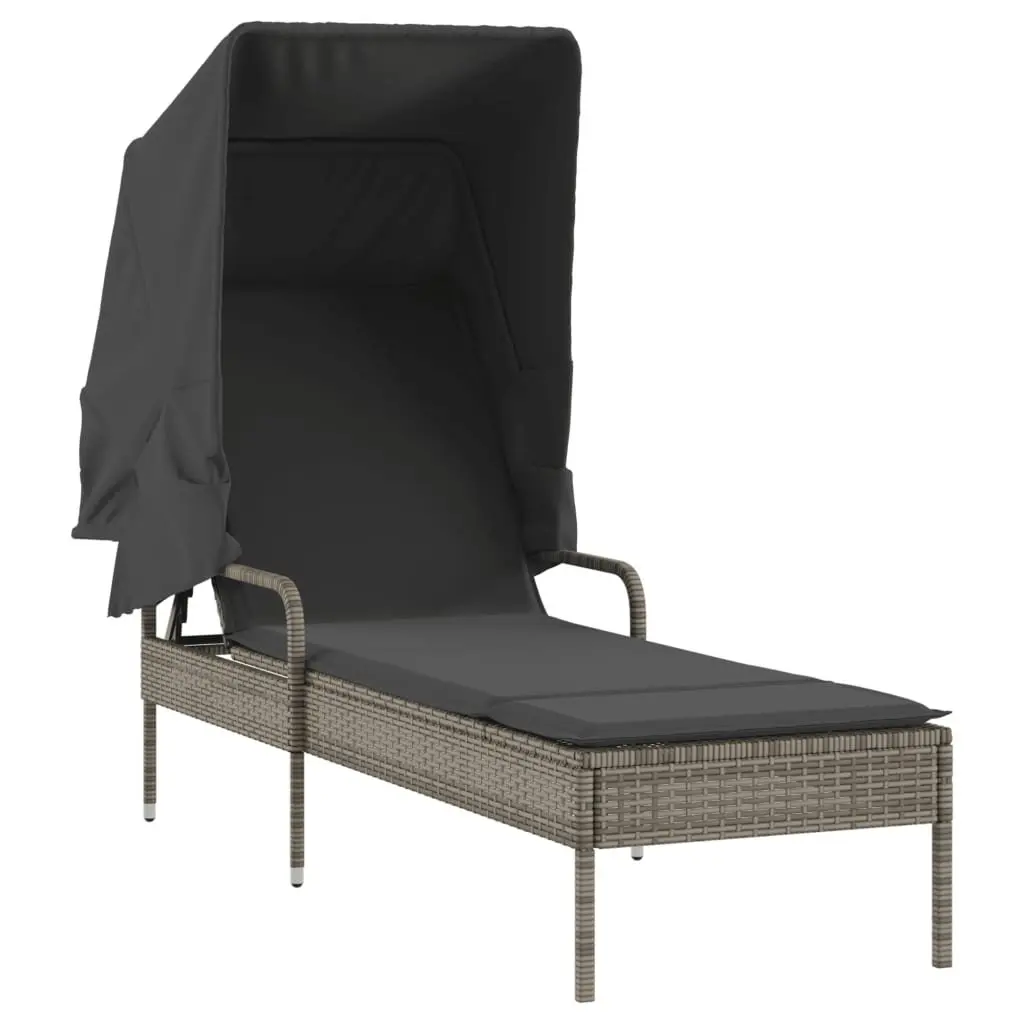 Grey Outdoor Sun Lounger