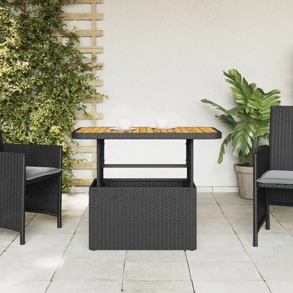 Garden Table 90x55x71cm Black Outdoor Furniture Patio Coffee Dining Table