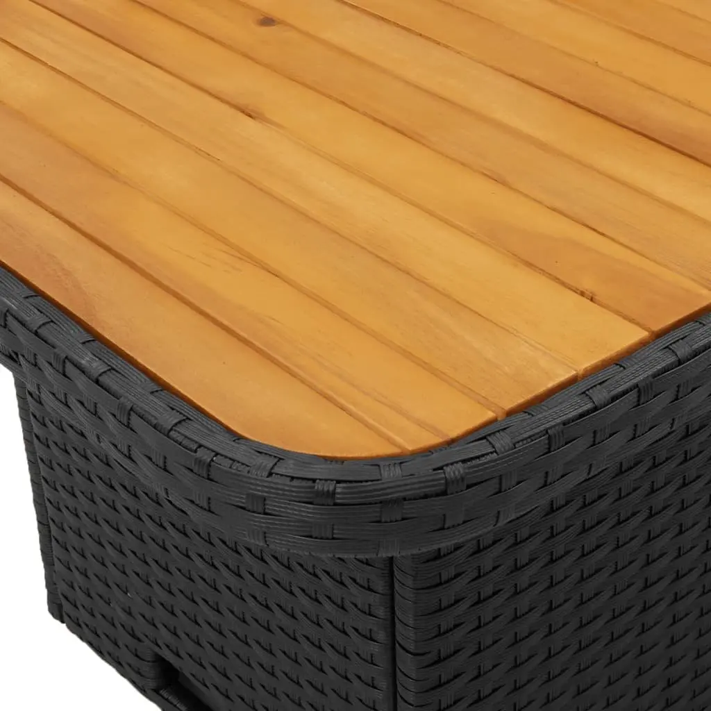 Garden Table 90x55x71cm Black Outdoor Furniture Patio Coffee Dining Table