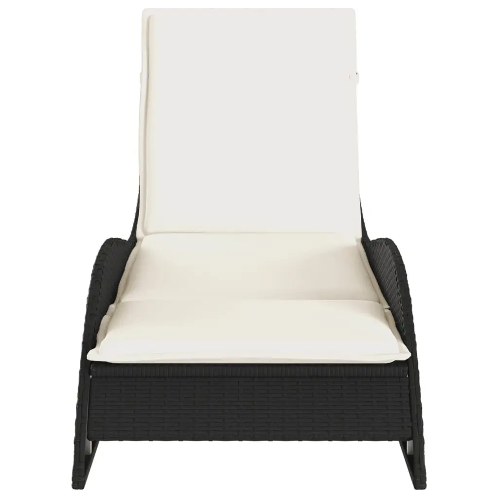 Sun Lounger Outdoor Lounge Chair Recliner Patio Garden Furniture Black