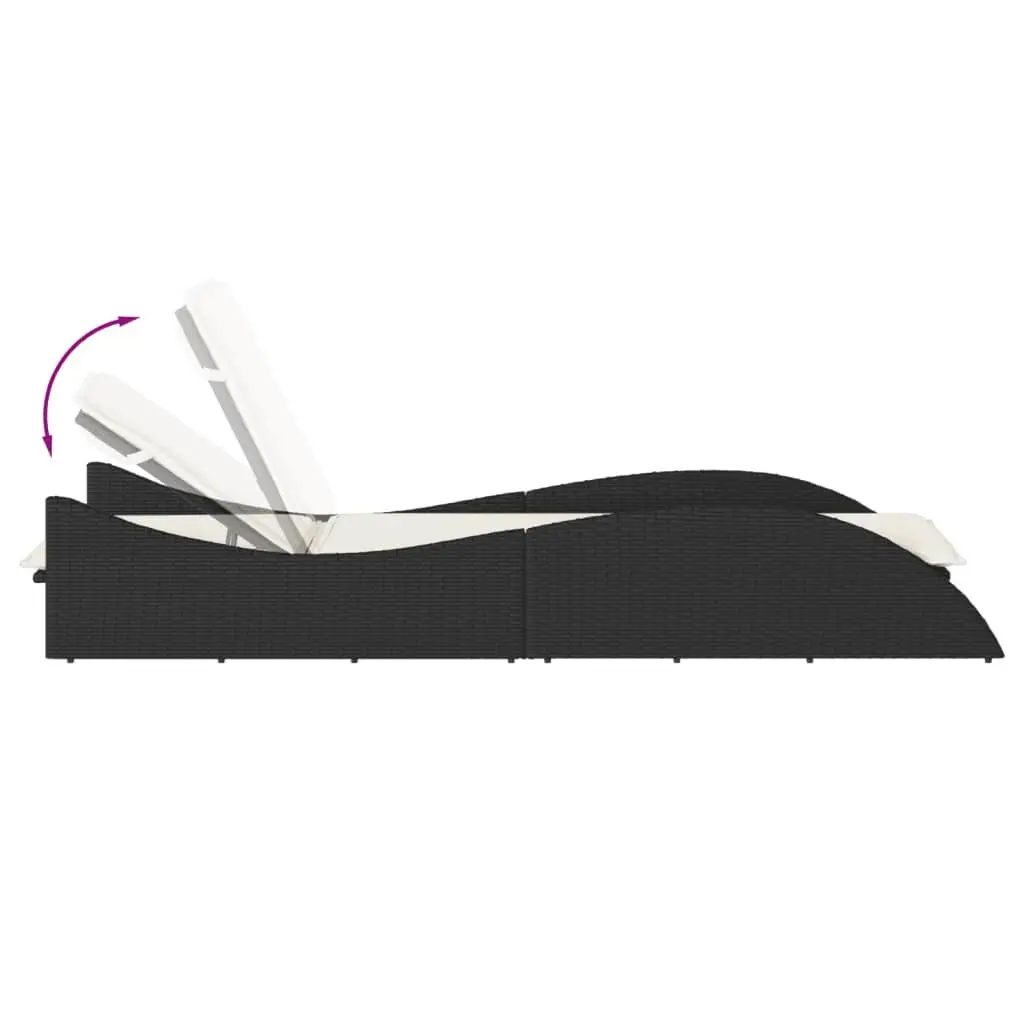 Sun Lounger Outdoor Lounge Chair Recliner Patio Garden Furniture Black