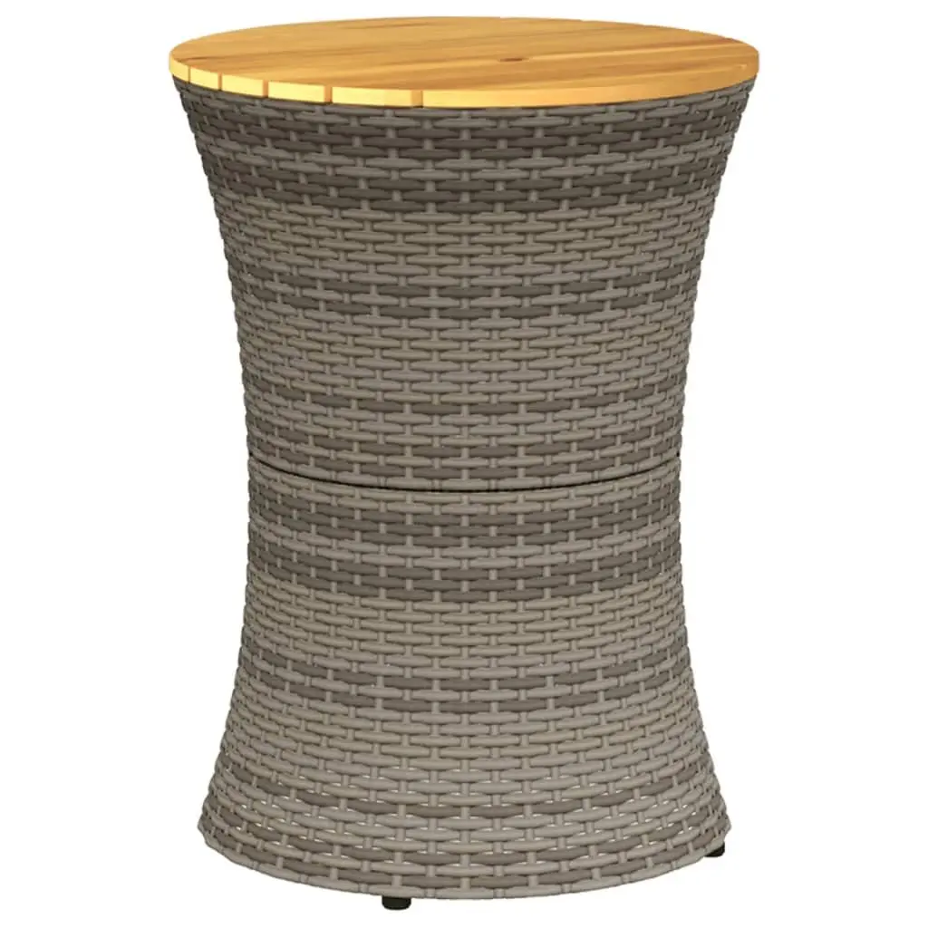 Grey Drum-Shaped Outdoor Side Table