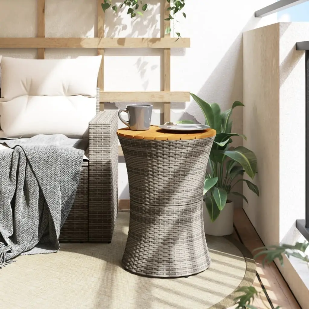 Grey Drum-Shaped Outdoor Side Table