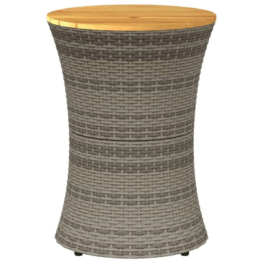Grey Drum-Shaped Outdoor Side Table