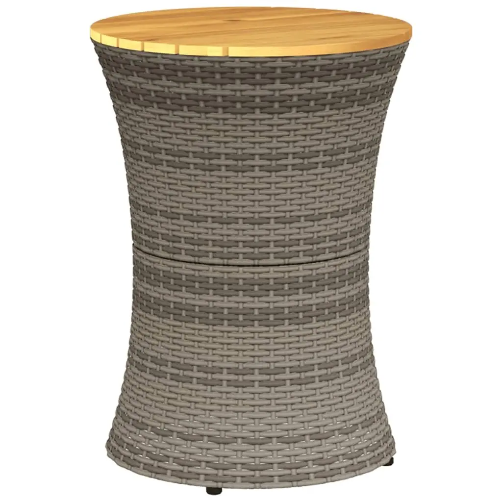 Grey Drum-Shaped Outdoor Side Table