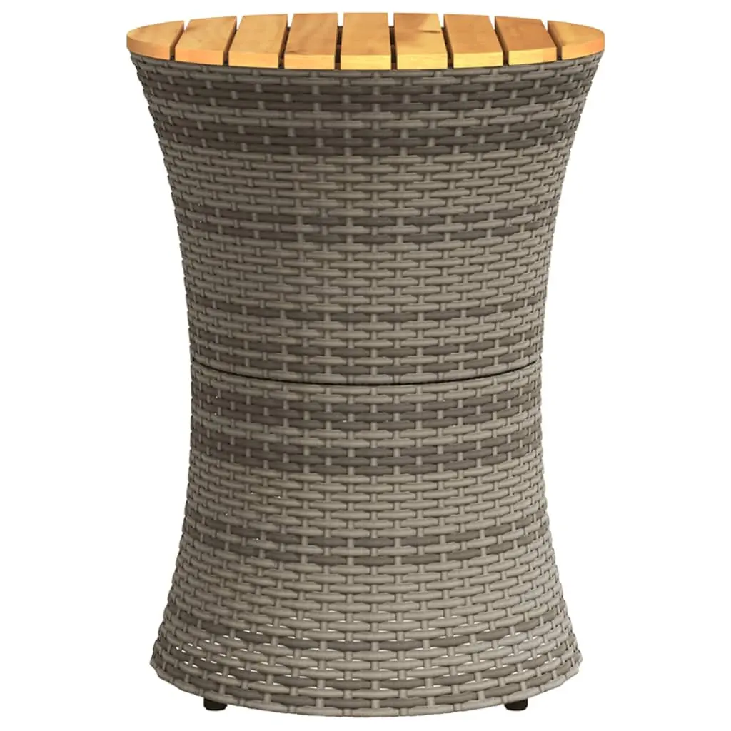 Grey Drum-Shaped Outdoor Side Table