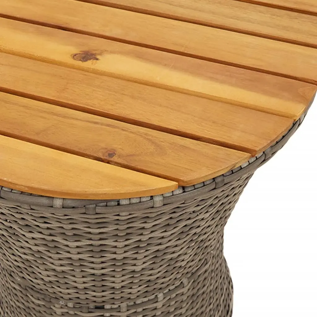 Grey Drum-Shaped Outdoor Side Table